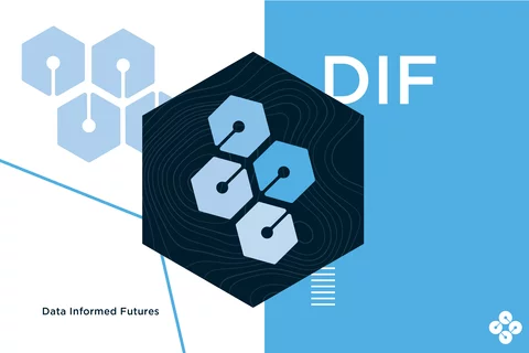 DIF logo on Blue Box.