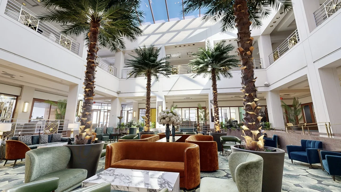 Lobby of the Clyde Hotel in Albuquerque, New Mexico.