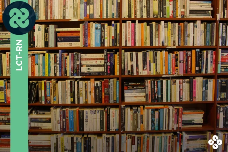 Books on a bookshelf.