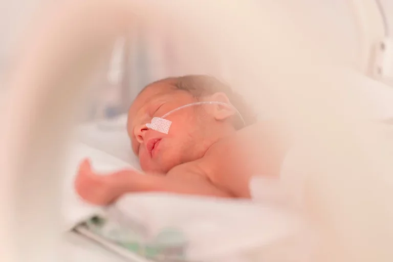 Premature infant in the NICU.